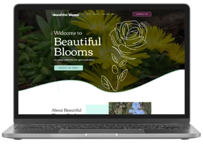 Beautiful Blooms website mockup
