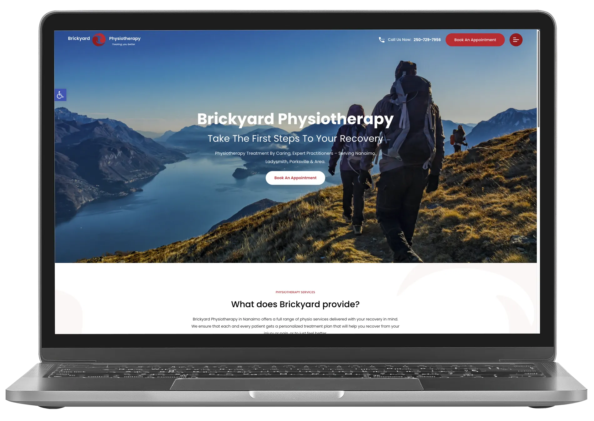 Brickyard Physio website mockup