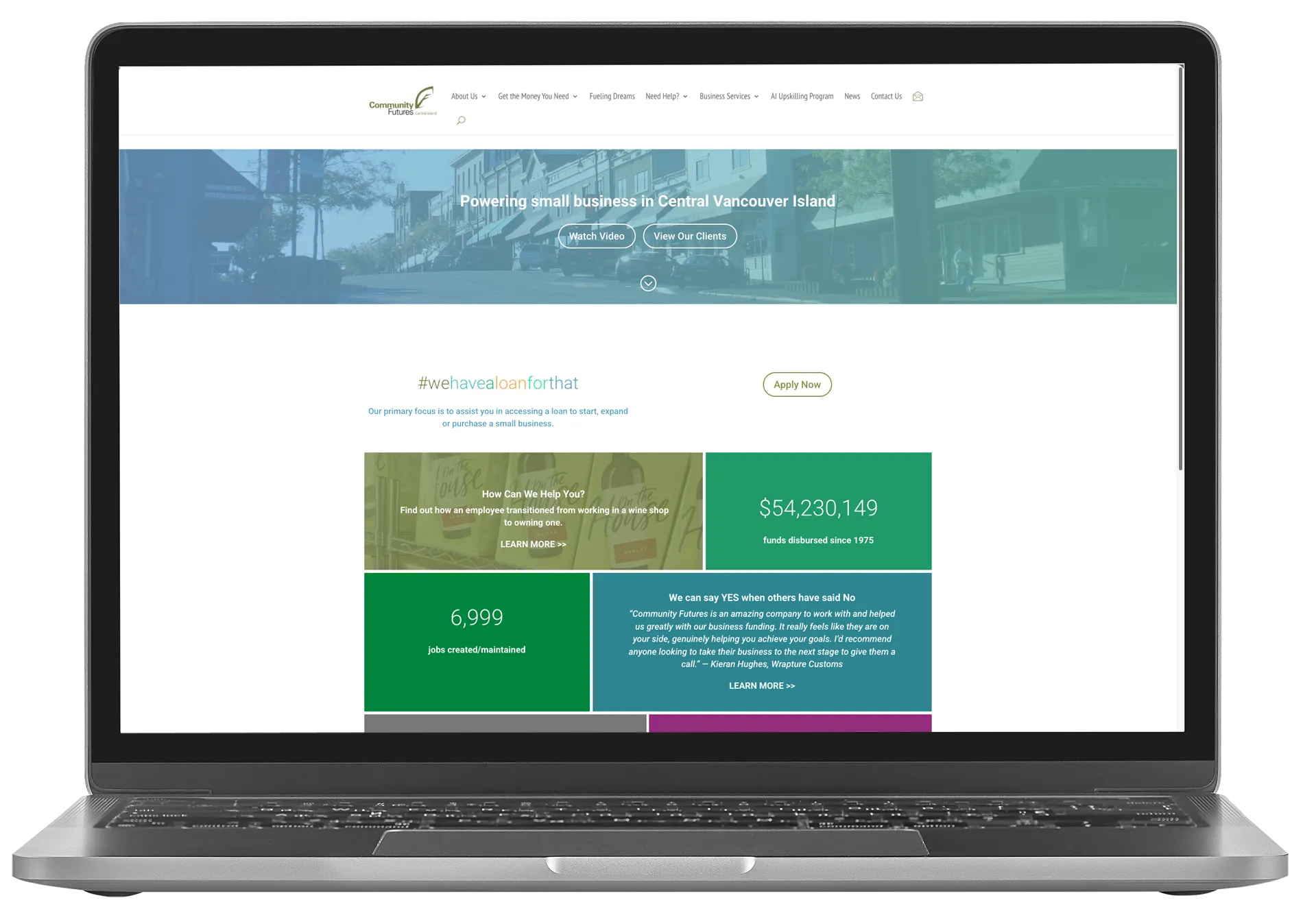 Community Futures Nanaimo website mockup