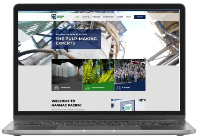 Harmac Pacific website mockup
