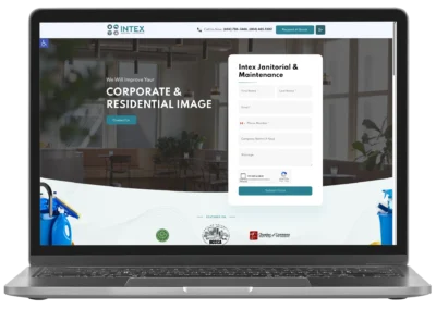 Intex Janitorial website mockup