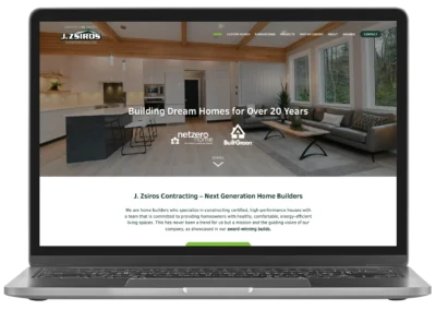 J Zsiros Contracting website mockup