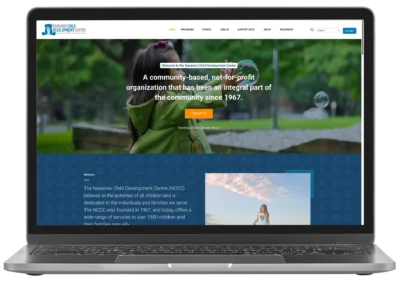 Nanaimo Child Development Centre website mockup