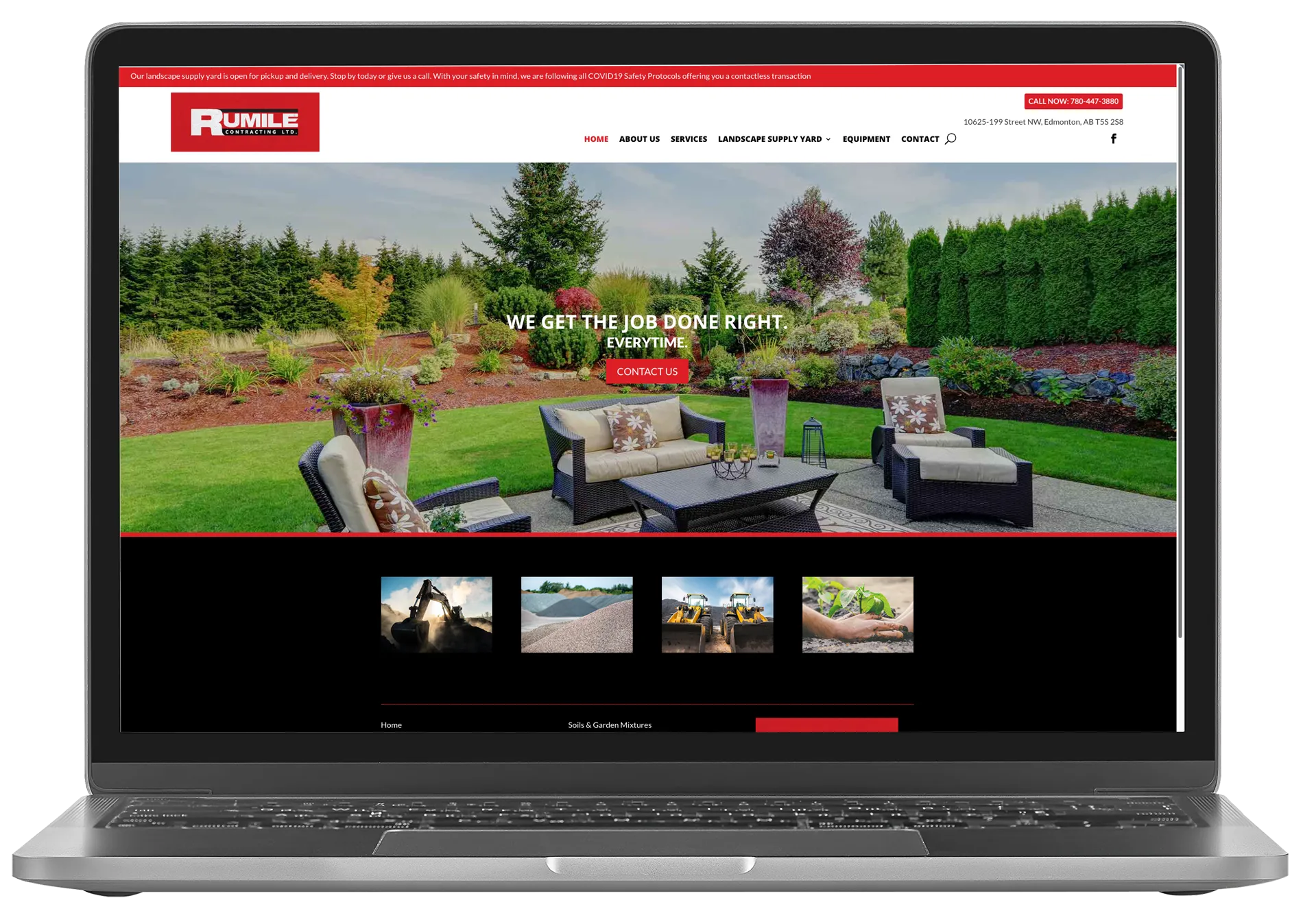 Rumile Contracting Ltd. website mockup