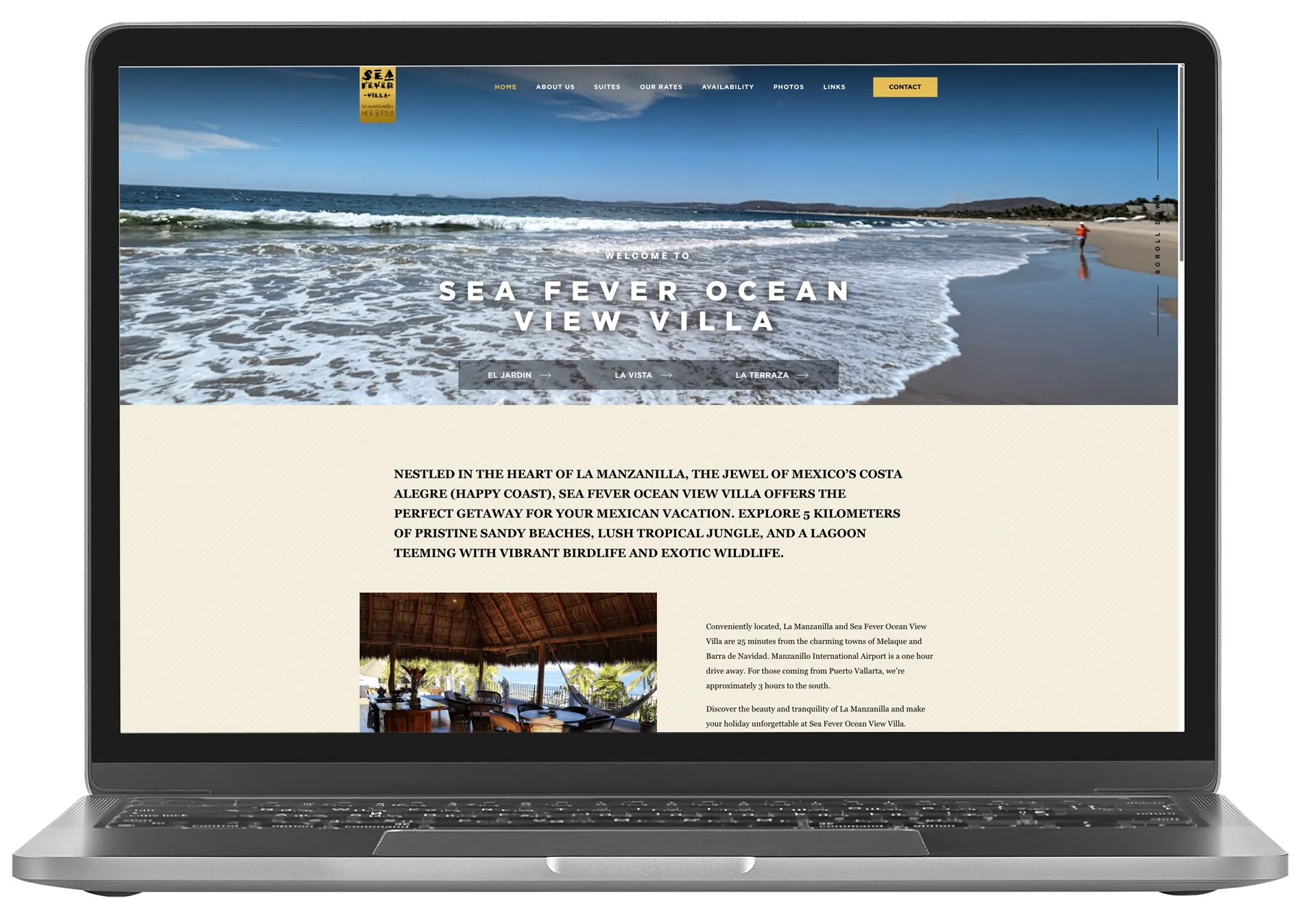 Sea Fever Villa website mockup